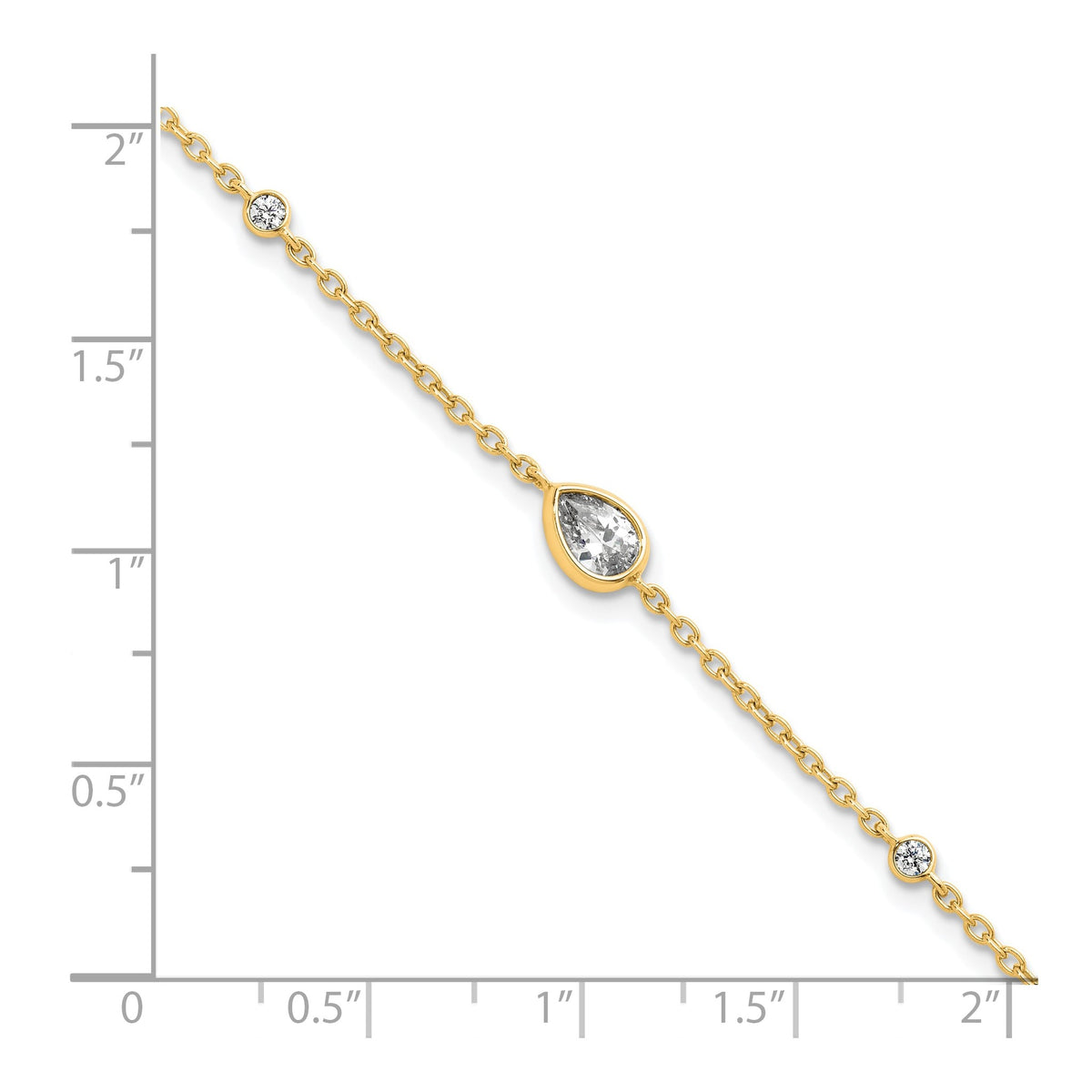 Lab-Grown Diamond Bracelet in 14K Yellow Gold, 5.66mm (3/8 ct. tw.), 6.5 Inch - Sophia Jewelers