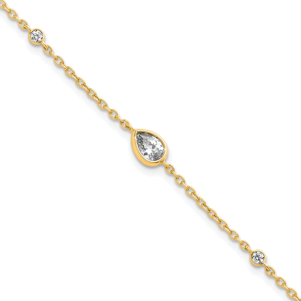 Lab-Grown Diamond Bracelet in 14K Yellow Gold, 5.66mm (3/8 ct. tw.), 6.5 Inch - Sophia Jewelers