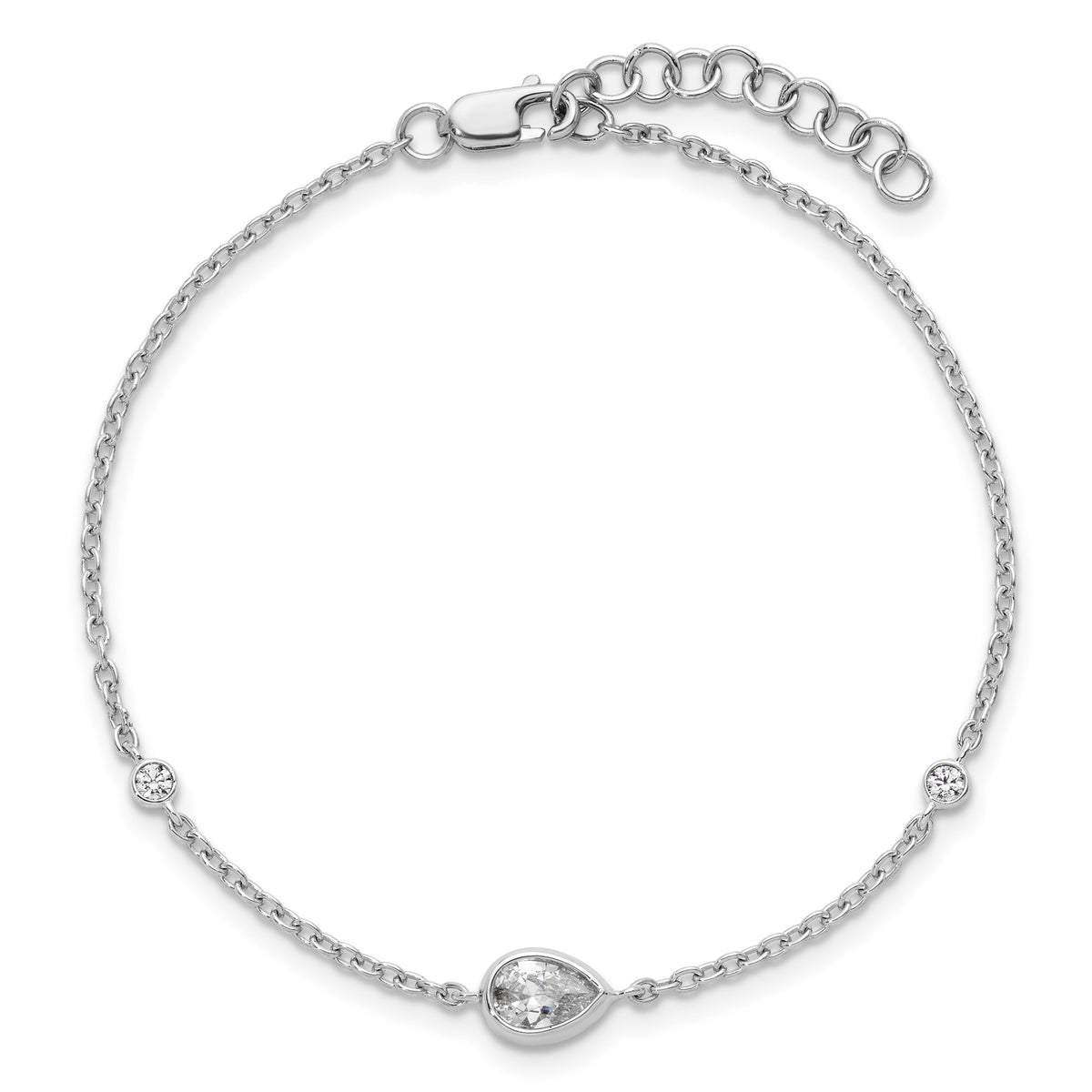 Lab-Grown Diamond Bracelet in 14K White Gold, 5.66mm (3/8 ct. tw.), 6.5 Inch - Sophia Jewelers