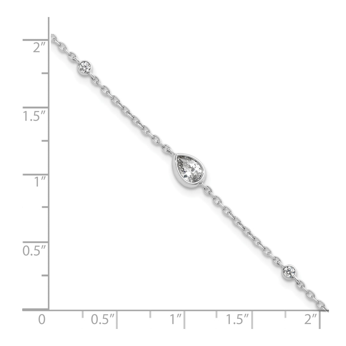 Lab-Grown Diamond Bracelet in 14K White Gold, 5.66mm (3/8 ct. tw.), 6.5 Inch - Sophia Jewelers