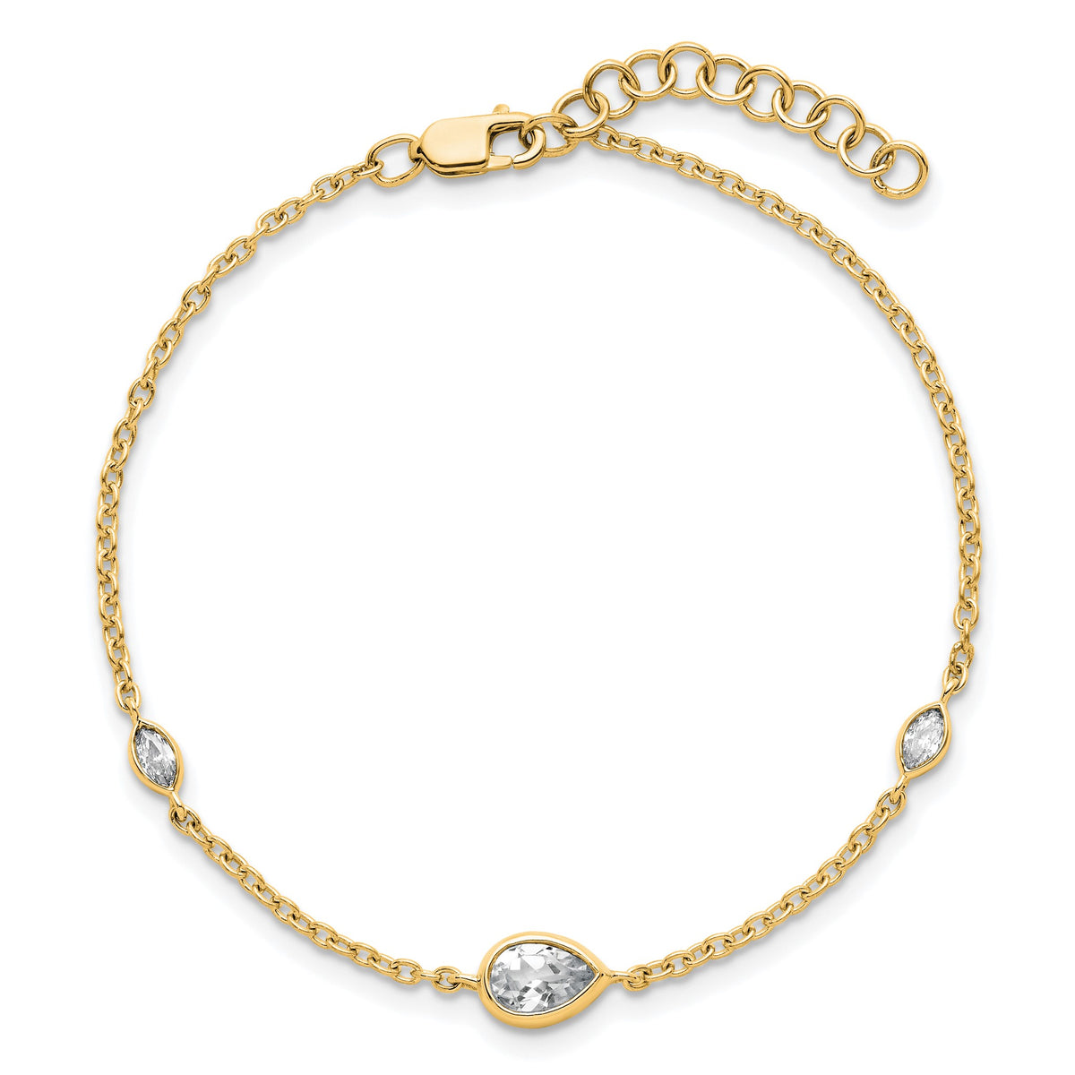 Lab-Grown Diamond Bracelet in 14K Yellow Gold, 5.74mm (1/2 ct. tw.), 6.5 Inch - Sophia Jewelers