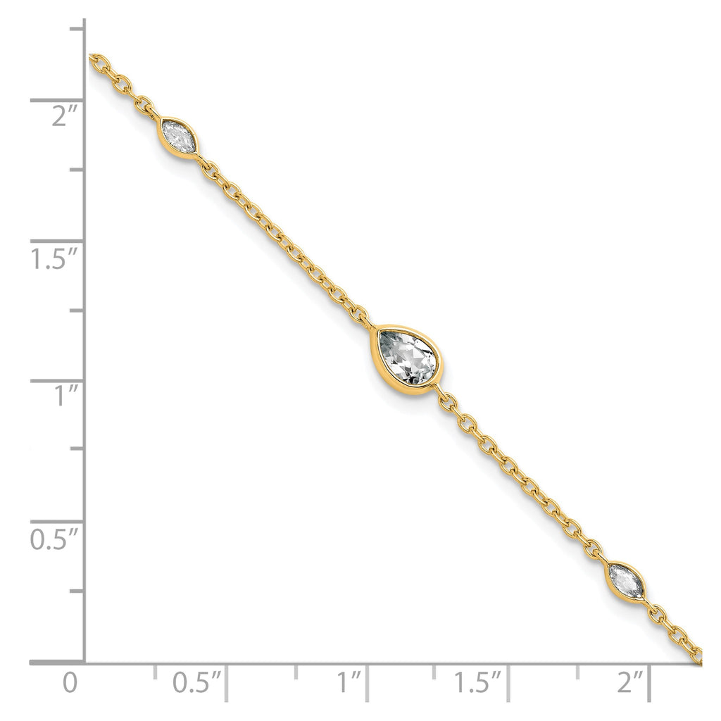Lab-Grown Diamond Bracelet in 14K Yellow Gold, 5.74mm (1/2 ct. tw.), 6.5 Inch - Sophia Jewelers