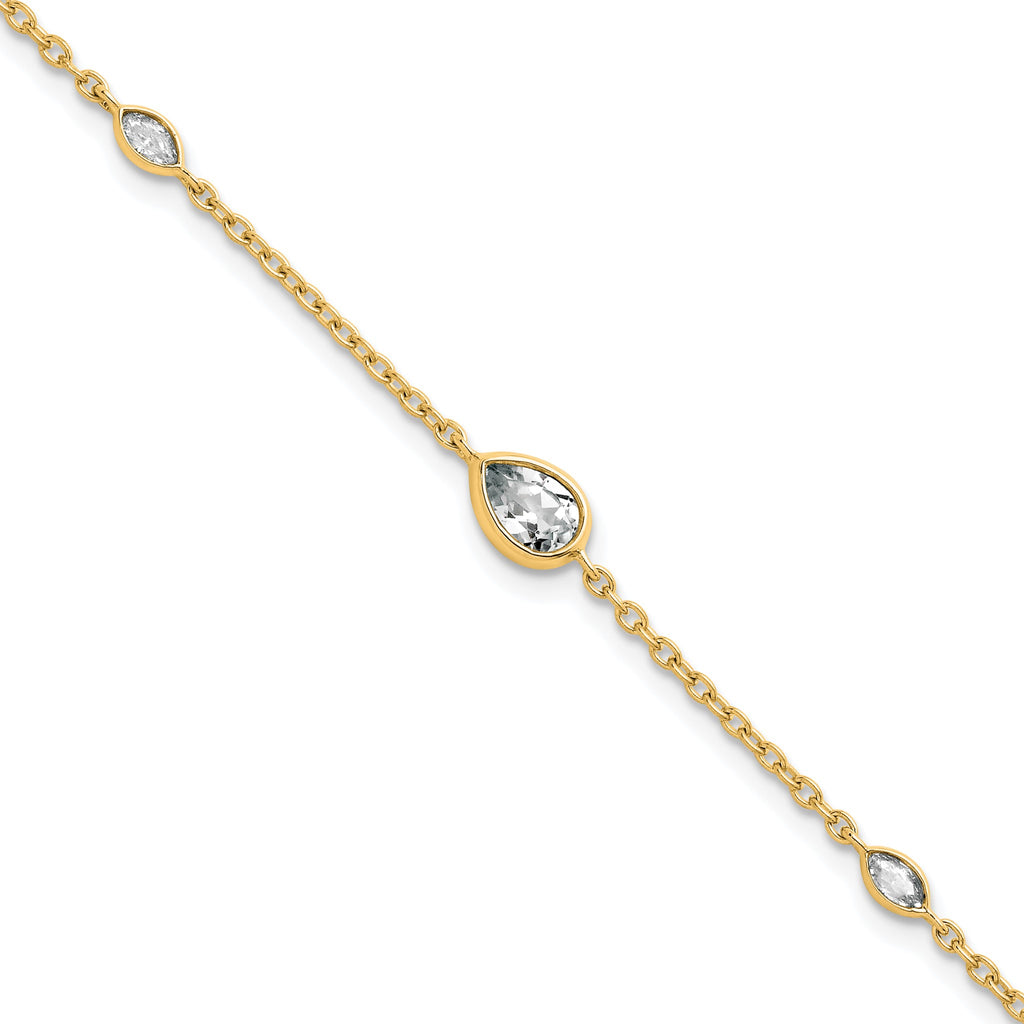 Lab-Grown Diamond Bracelet in 14K Yellow Gold, 5.74mm (1/2 ct. tw.), 6.5 Inch - Sophia Jewelers