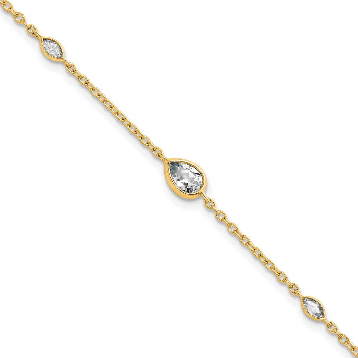 Lab-Grown Diamond Bracelet in 14K Yellow Gold, 5.74mm (1/2 ct. tw.), 6.5 Inch - Sophia Jewelers