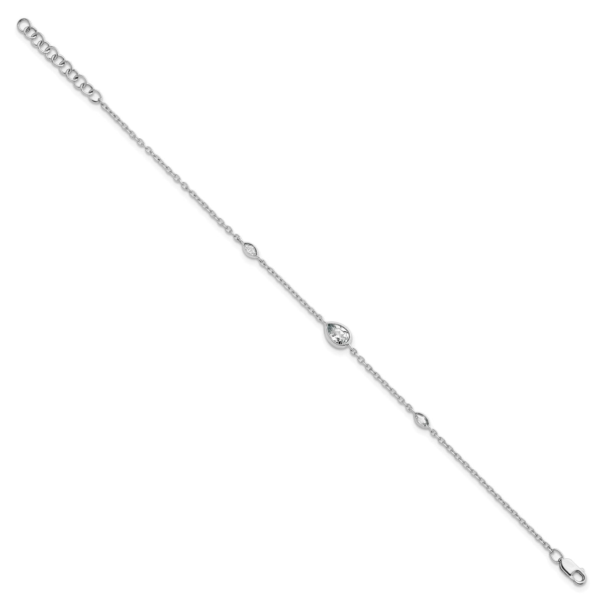Lab-Grown Diamond Bracelet in 14K White Gold, 5.74mm (1/2 ct. tw.), 6.5 Inch - Sophia Jewelers