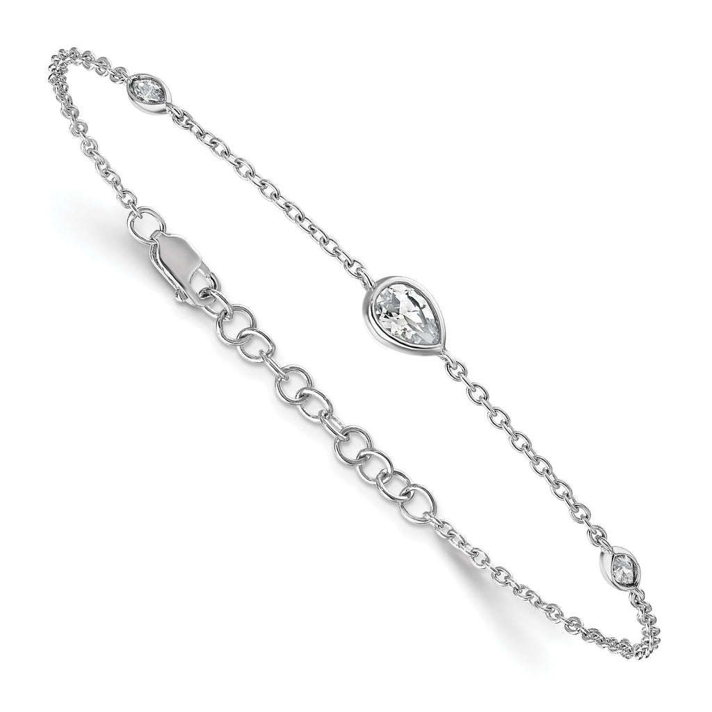 Lab-Grown Diamond Bracelet in 14K White Gold, 5.74mm (1/2 ct. tw.), 6.5 Inch - Sophia Jewelers