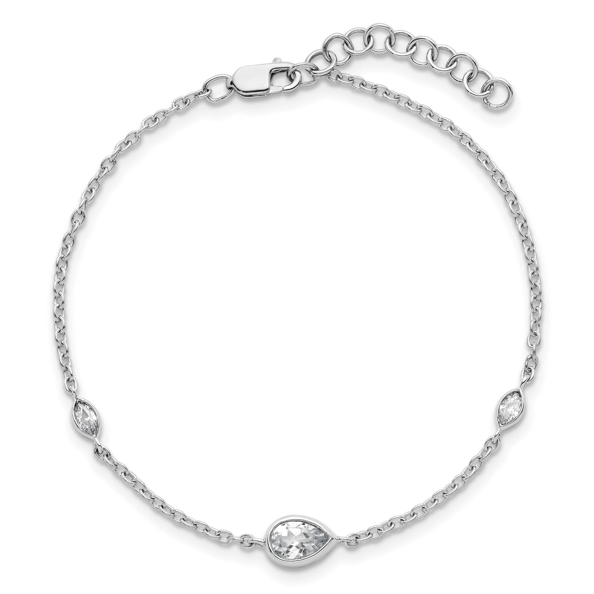 Lab-Grown Diamond Bracelet in 14K White Gold, 5.74mm (1/2 ct. tw.), 6.5 Inch - Sophia Jewelers