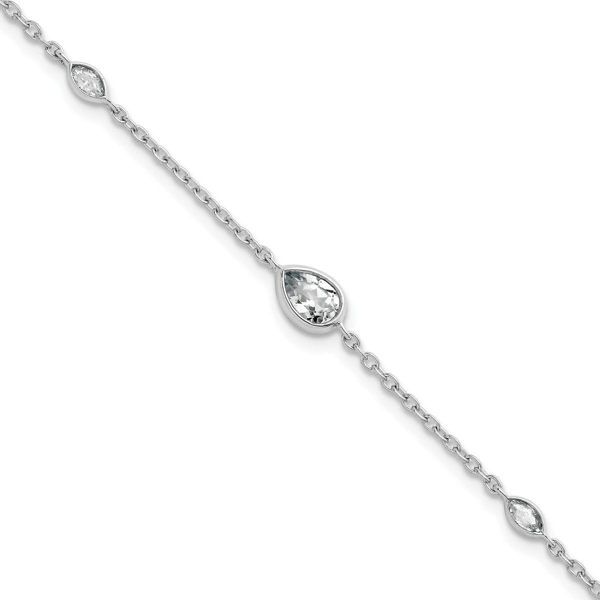Lab-Grown Diamond Bracelet in 14K White Gold, 5.74mm (1/2 ct. tw.), 6.5 Inch - Sophia Jewelers Main image