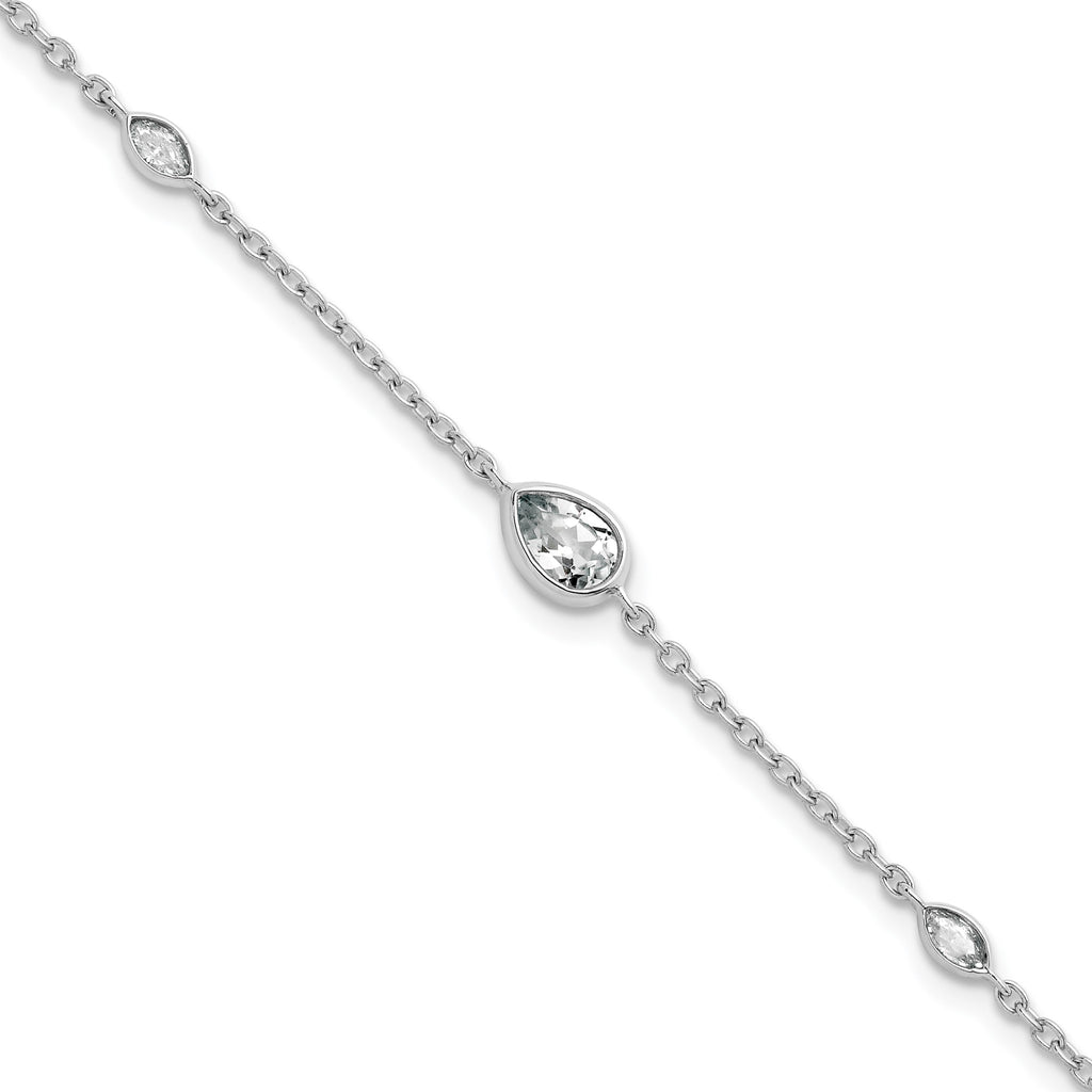 Lab-Grown Diamond Bracelet in 14K White Gold, 5.74mm (1/2 ct. tw.), 6.5 Inch - Sophia Jewelers