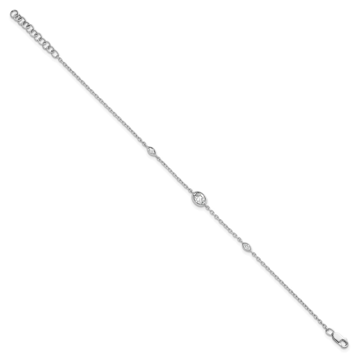 Lab-Grown Diamond Bracelet in 14K White Gold, 5.45mm (3/8 ct. tw.), 6.5 Inch - Sophia Jewelers