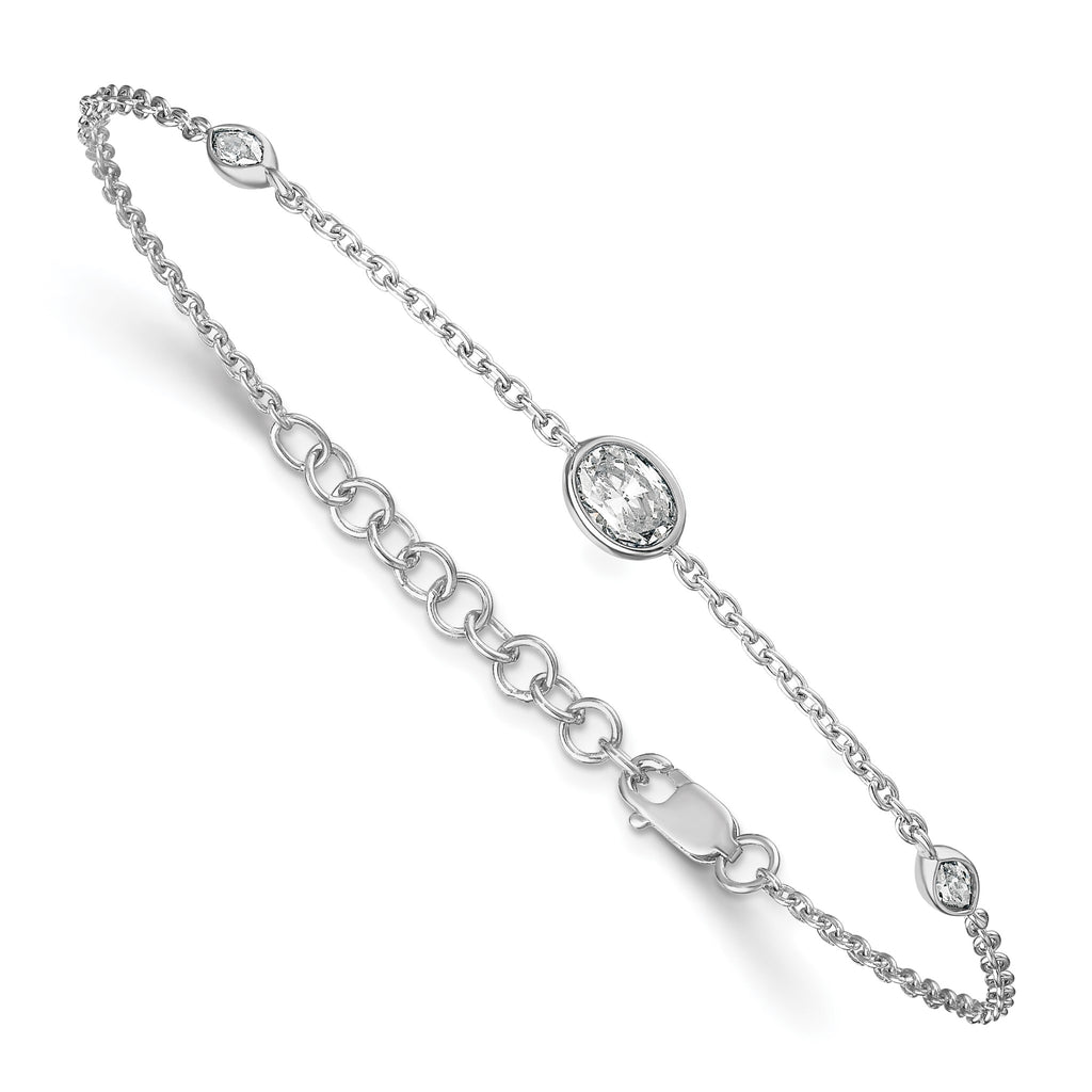 Lab-Grown Diamond Bracelet in 14K White Gold, 5.45mm (3/8 ct. tw.), 6.5 Inch - Sophia Jewelers