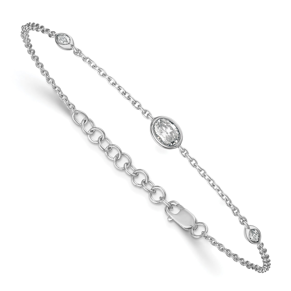 Lab-Grown Diamond Bracelet in 14K White Gold, 5.45mm (3/8 ct. tw.), 6.5 Inch - Sophia Jewelers