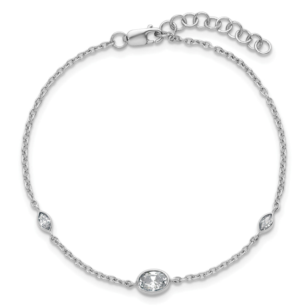 Lab-Grown Diamond Bracelet in 14K White Gold, 5.45mm (3/8 ct. tw.), 6.5 Inch - Sophia Jewelers