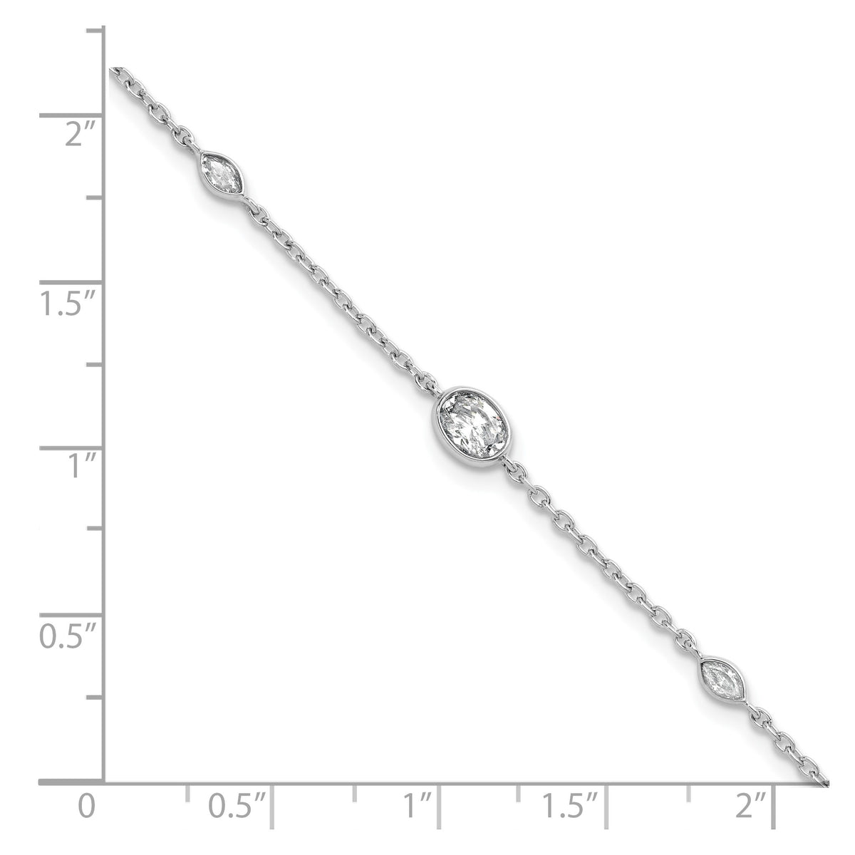 Lab-Grown Diamond Bracelet in 14K White Gold, 5.45mm (3/8 ct. tw.), 6.5 Inch - Sophia Jewelers
