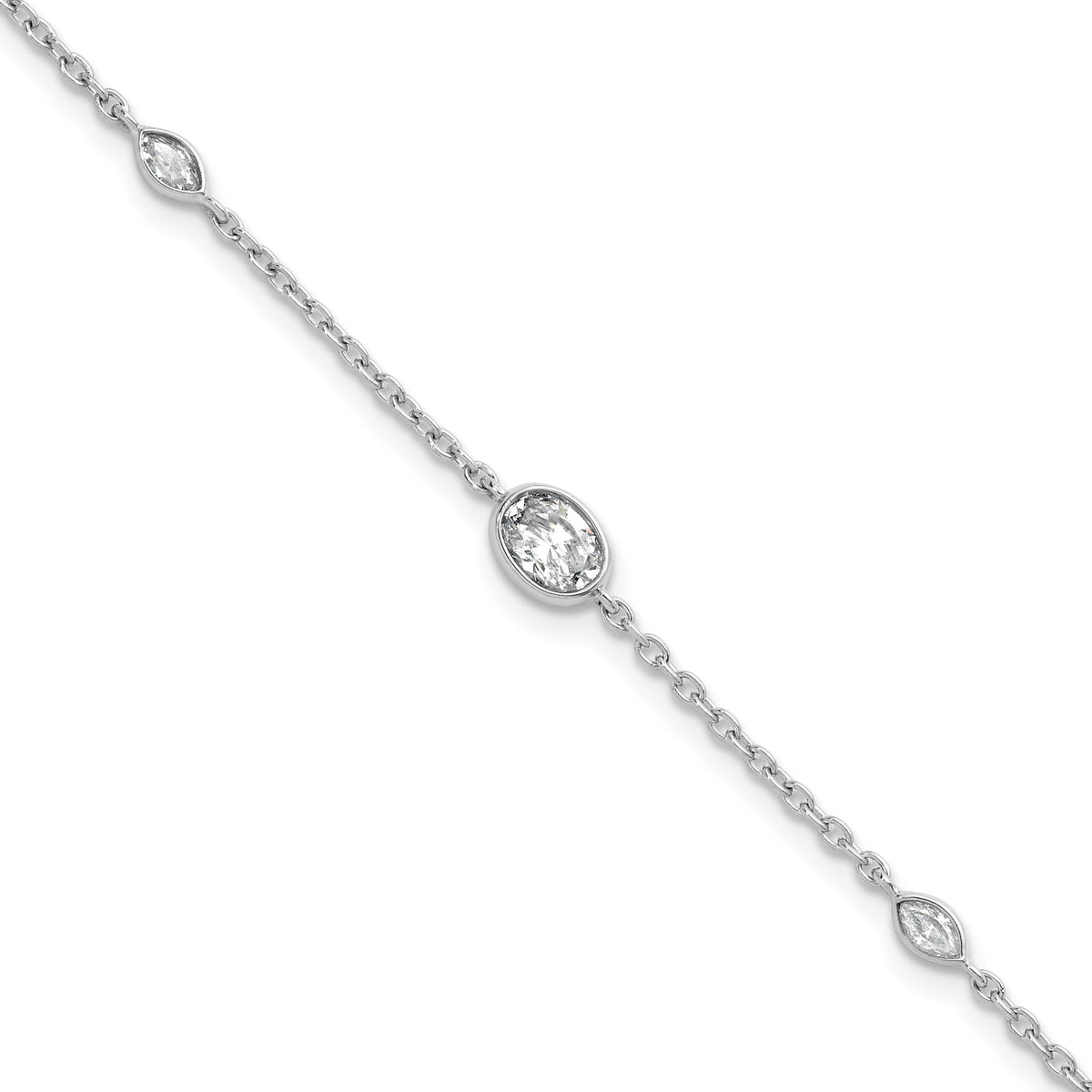 Lab-Grown Diamond Bracelet in 14K White Gold, 5.45mm (3/8 ct. tw.), 6.5 Inch - Sophia Jewelers Main image