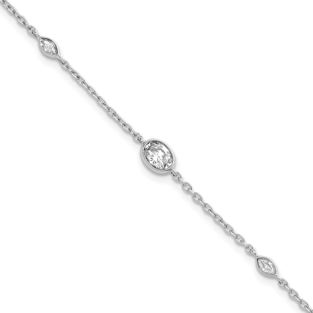 Lab-Grown Diamond Bracelet in 14K White Gold, 5.45mm (3/8 ct. tw.), 6.5 Inch - Sophia Jewelers