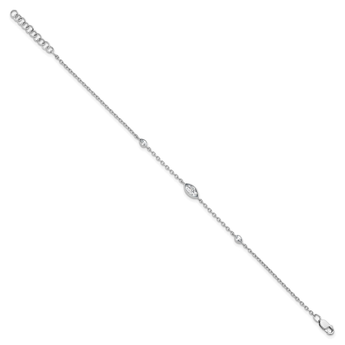 Lab-Grown Diamond Bracelet in 14K White Gold, 4.75mm (1/2 ct. tw.), 6.5 Inch - Sophia Jewelers
