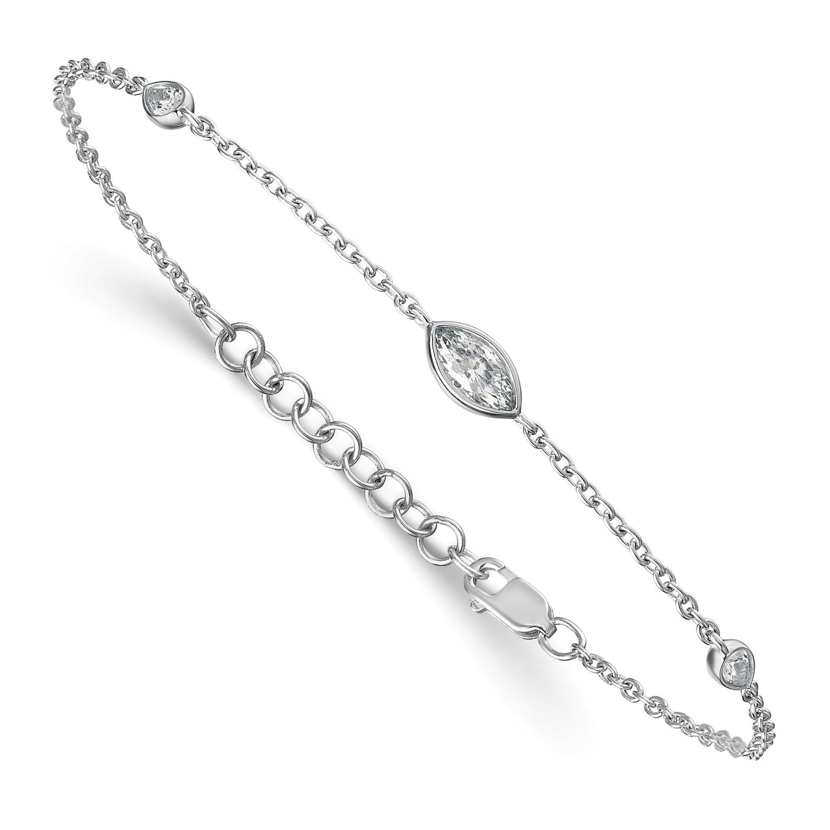 Lab-Grown Diamond Bracelet in 14K White Gold, 4.75mm (1/2 ct. tw.), 6.5 Inch - Sophia Jewelers
