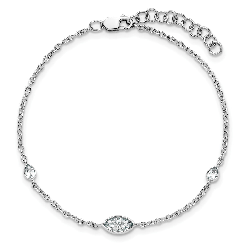 Lab-Grown Diamond Bracelet in 14K White Gold, 4.75mm (1/2 ct. tw.), 6.5 Inch - Sophia Jewelers
