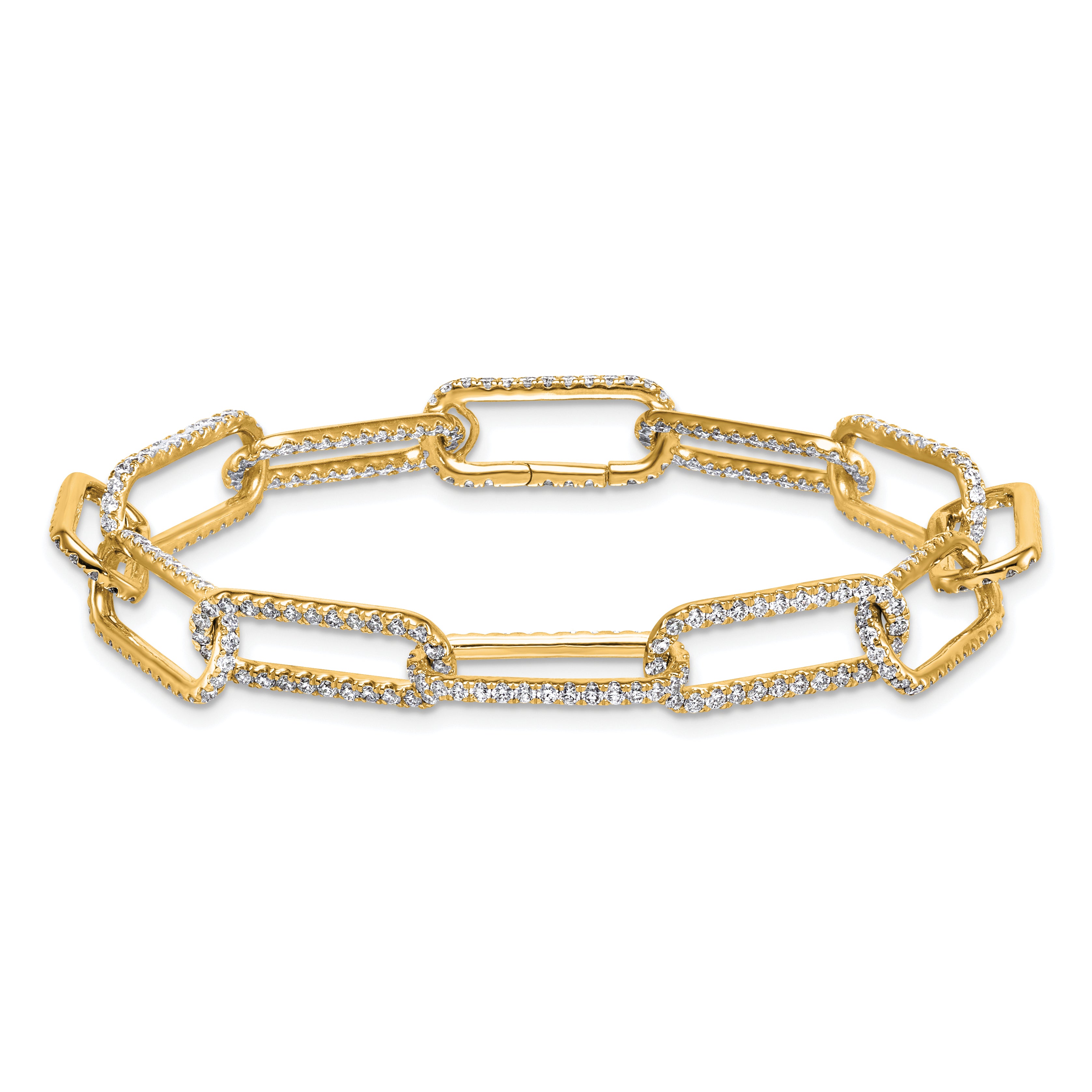 True Origin 14k 4 carat Lab Grown Diamond VS+ F+ 8 inch Link Bracelet with a 1 inch extension