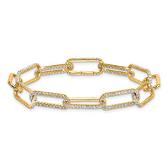 True Origin 14k 4 carat Lab Grown Diamond VS+ F+ 8 inch Link Bracelet with a 1 inch extension