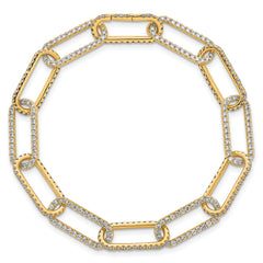 True Origin 14k 4 carat Lab Grown Diamond VS+ F+ 8 inch Link Bracelet with a 1 inch extension