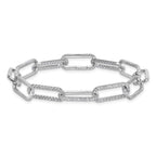 True Origin 14k White Gold 4 carat Lab Grown Diamond VS+ F+ 8 inch Link Bracelet with a 1 inch extension