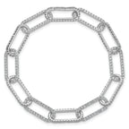 True Origin 14k White Gold 4 carat Lab Grown Diamond VS+ F+ 8 inch Link Bracelet with a 1 inch extension