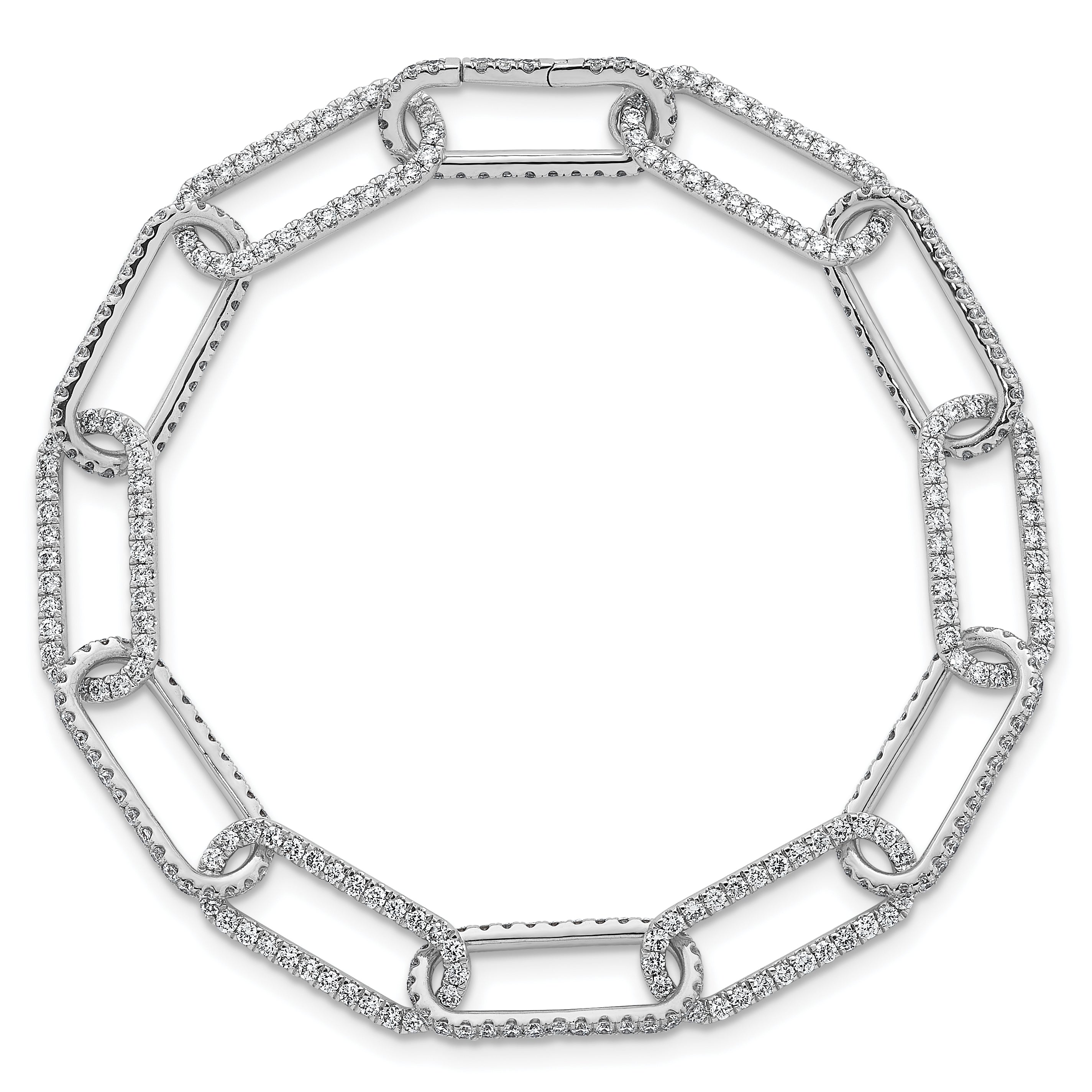 True Origin 14k White Gold 4 carat Lab Grown Diamond VS+ F+ 8 inch Link Bracelet with a 1 inch extension