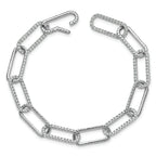 True Origin 14k White Gold 4 carat Lab Grown Diamond VS+ F+ 8 inch Link Bracelet with a 1 inch extension