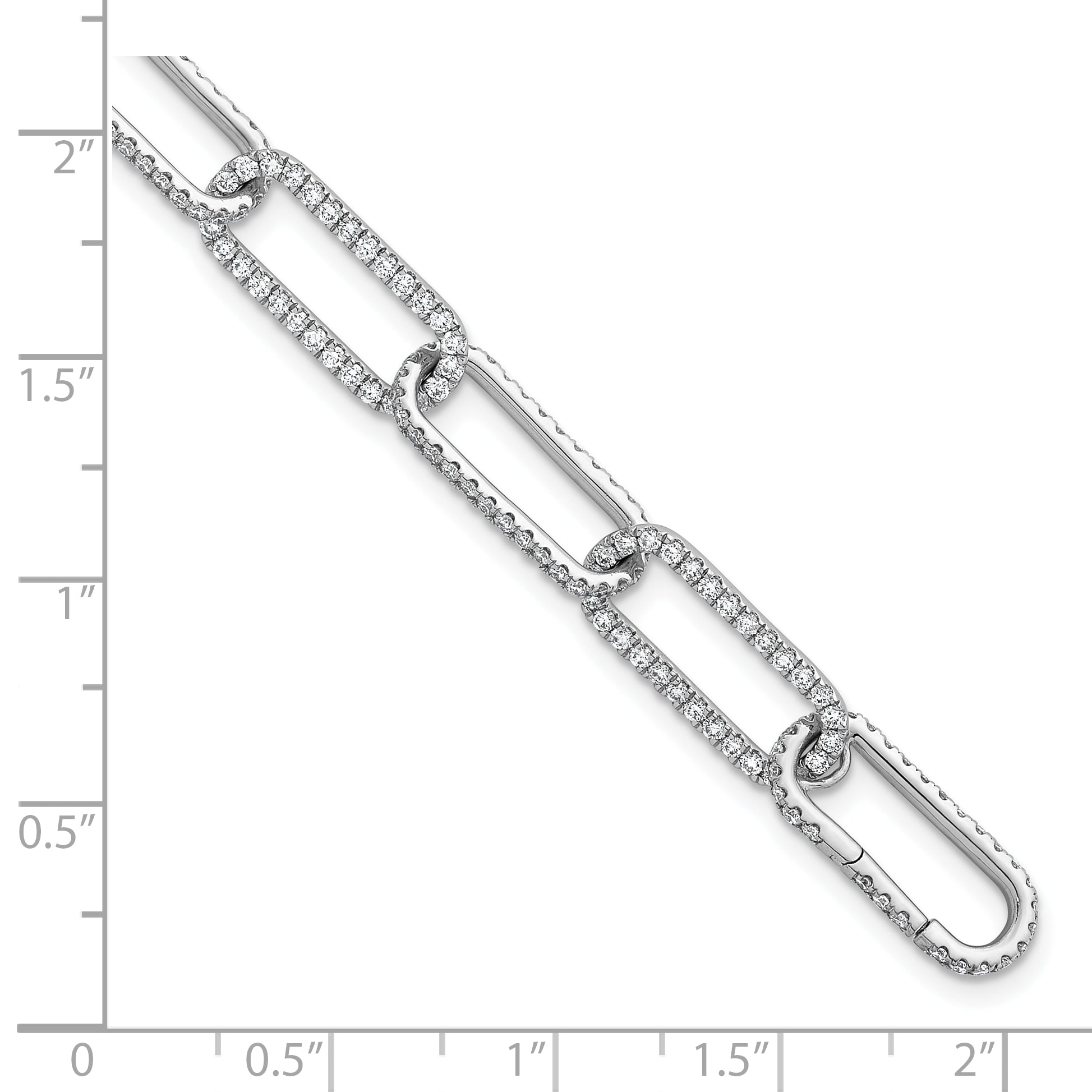 True Origin 14k White Gold 4 carat Lab Grown Diamond VS+ F+ 8 inch Link Bracelet with a 1 inch extension