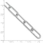 True Origin 14k White Gold 4 carat Lab Grown Diamond VS+ F+ 8 inch Link Bracelet with a 1 inch extension