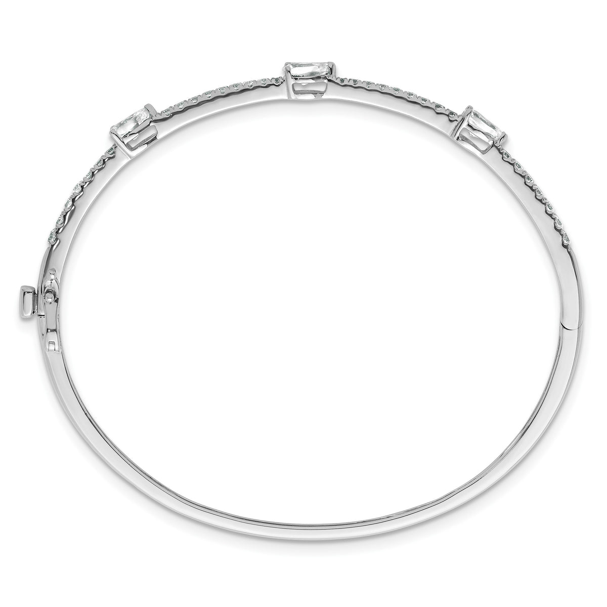 Lab-Grown Diamond Bangle Bracelet in 14K White Gold (1 3/8 ct. tw.), 6.8 Inch - Sophia Jewelers
