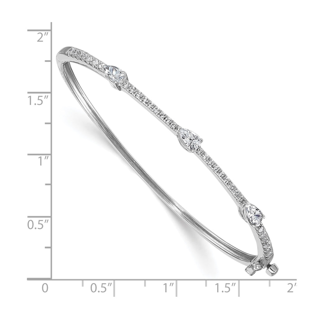 Lab-Grown Diamond Bangle Bracelet in 14K White Gold (1 3/8 ct. tw.), 6.8 Inch - Sophia Jewelers