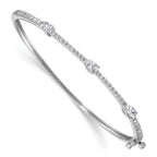 Lab-Grown Diamond Bangle Bracelet in 14K White Gold (1 3/8 ct. tw.), 6.8 Inch - Sophia Jewelers