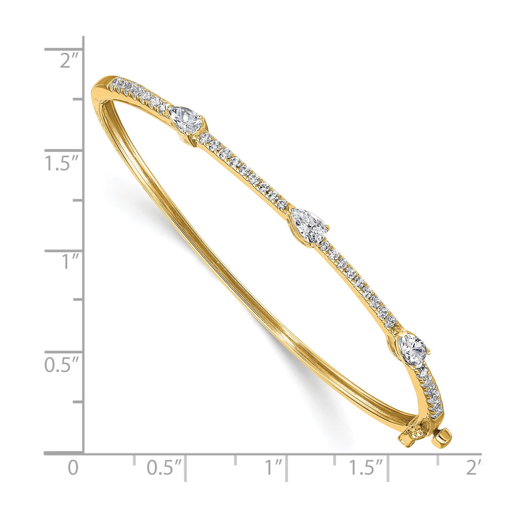 Lab-Grown Diamond Bangle Bracelet in 14K Yellow Gold (1 3/8 ct. tw.), 6.8 Inch - Sophia Jewelers