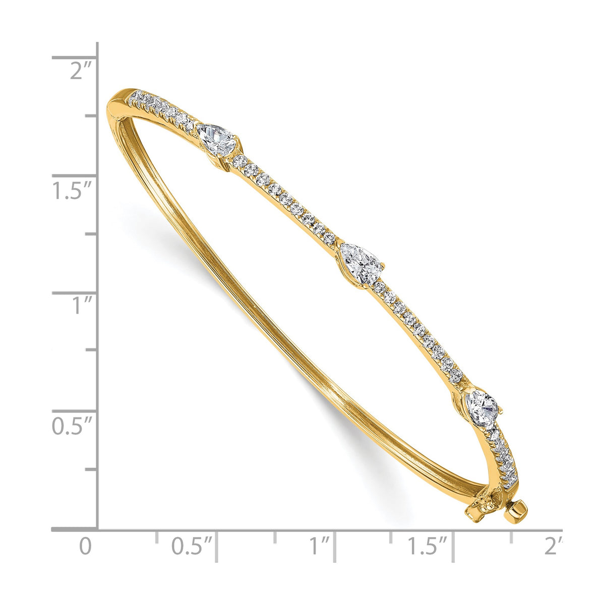 Lab-Grown Diamond Bangle Bracelet in 14K Yellow Gold (1 3/8 ct. tw.), 6.8 Inch - Sophia Jewelers