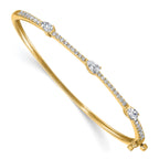 Lab-Grown Diamond Bangle Bracelet in 14K Yellow Gold (1 3/8 ct. tw.), 6.8 Inch - Sophia Jewelers