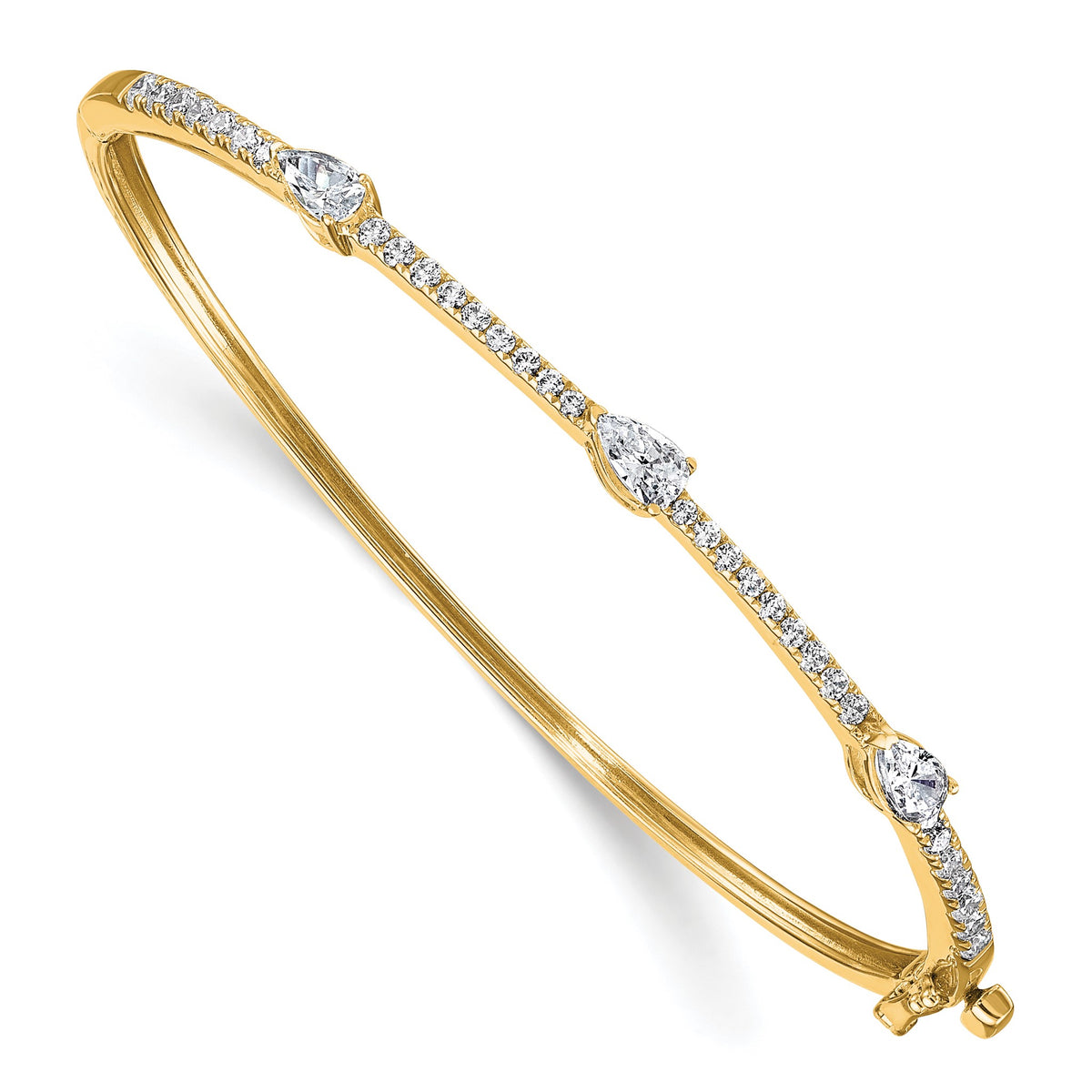 Lab-Grown Diamond Bangle Bracelet in 14K Yellow Gold (1 3/8 ct. tw.), 6.8 Inch - Sophia Jewelers