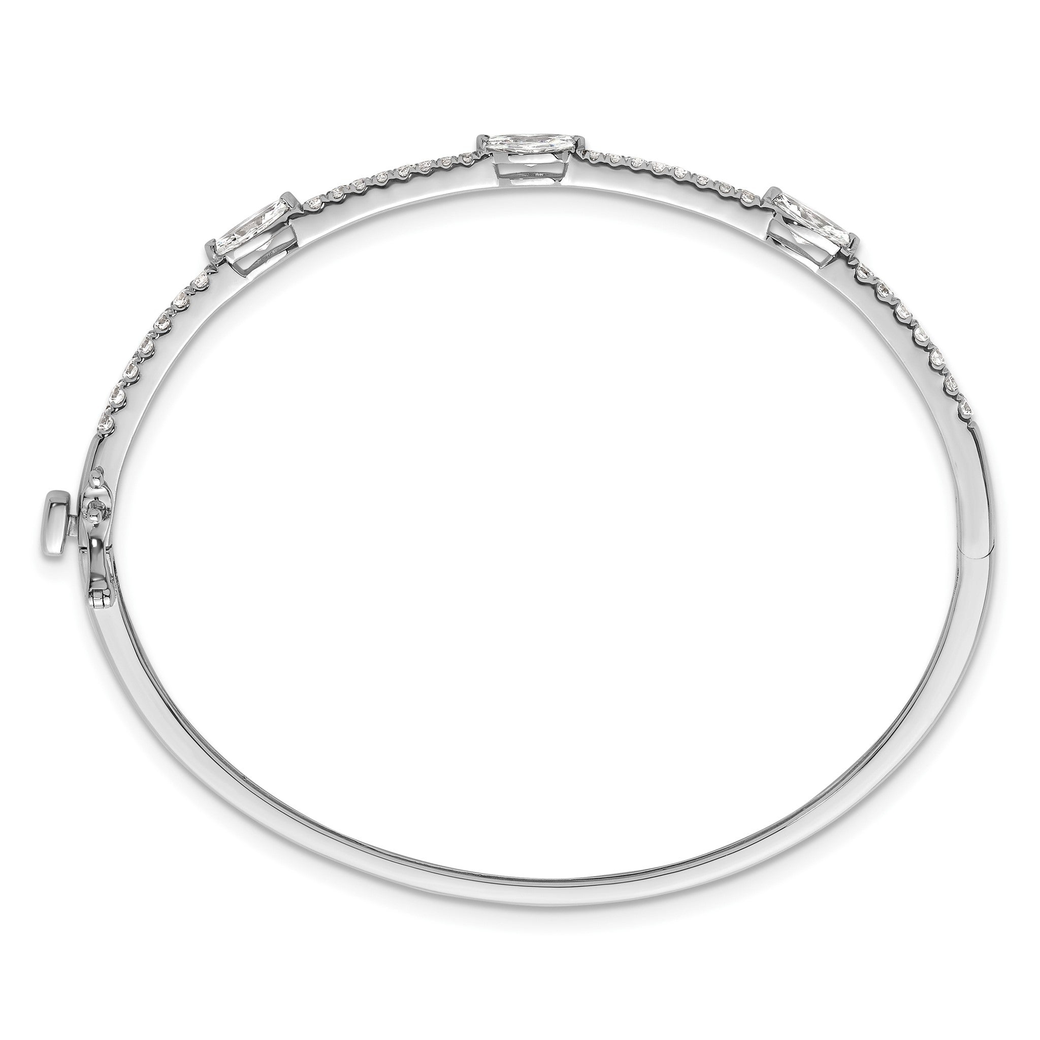 Lab-Grown Diamond Bangle Bracelet in 14K White Gold (1 5/8 ct. tw.), 6.8 Inch Secondary image