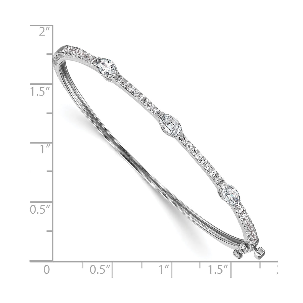 Lab-Grown Diamond Bangle Bracelet in 14K White Gold (1 5/8 ct. tw.), 6.8 Inch - Sophia Jewelers
