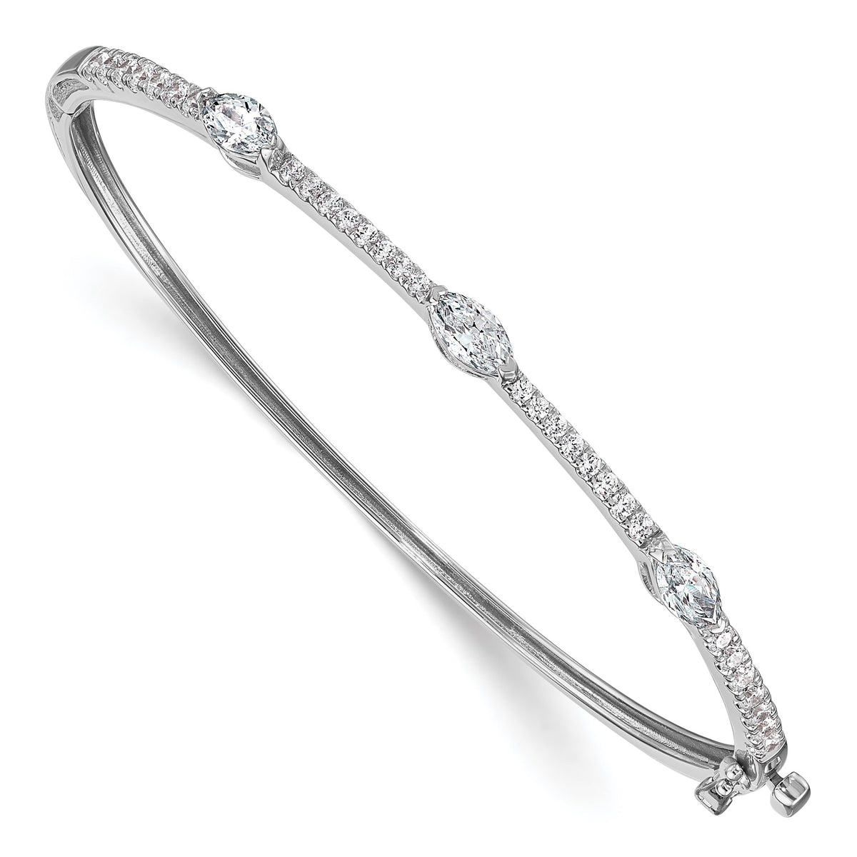 Lab-Grown Diamond Bangle Bracelet in 14K White Gold (1 5/8 ct. tw.), 6.8 Inch - Sophia Jewelers Main image