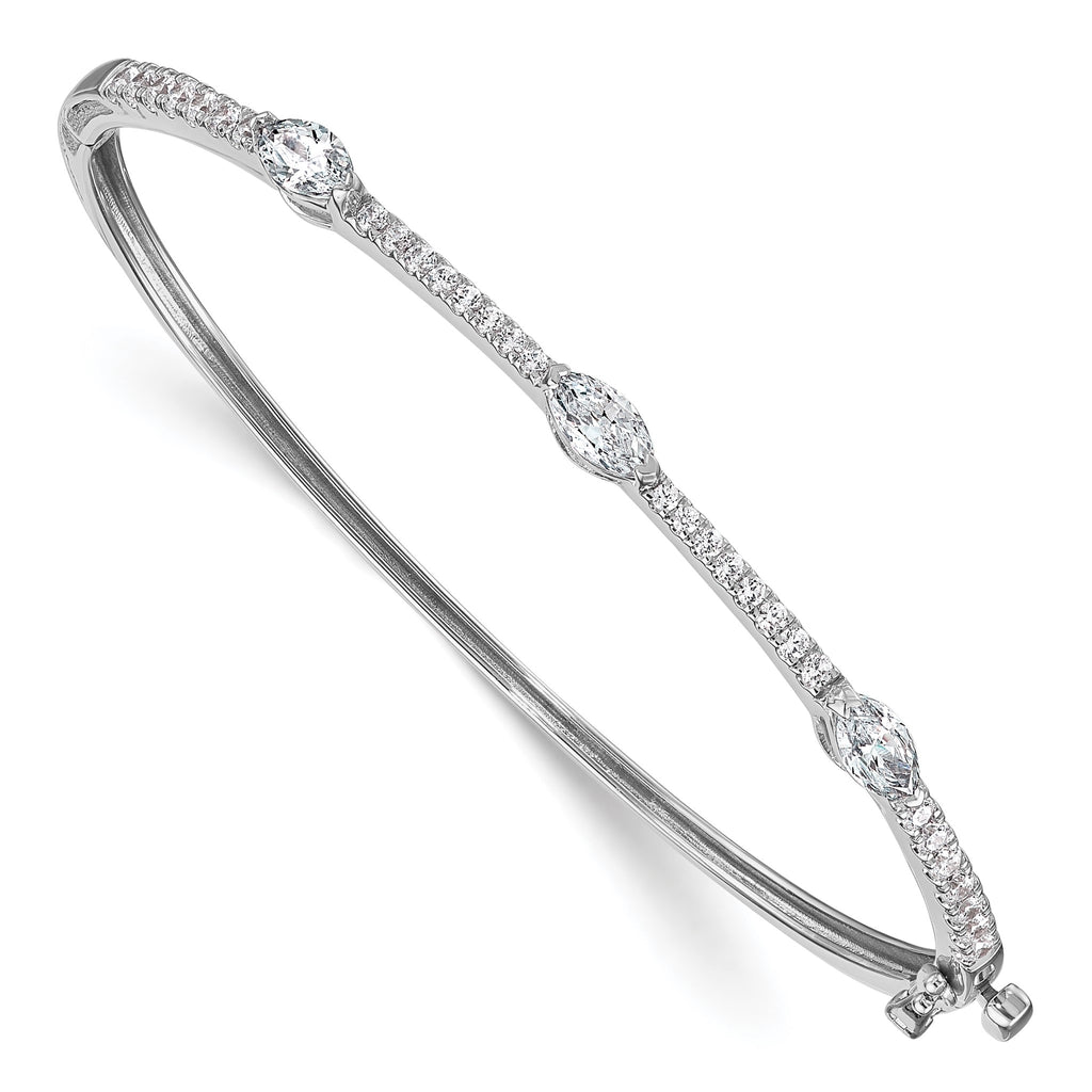 Lab-Grown Diamond Bangle Bracelet in 14K White Gold (1 5/8 ct. tw.), 6.8 Inch - Sophia Jewelers