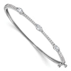 Lab-Grown Diamond Bangle Bracelet in 14K White Gold (1 5/8 ct. tw.), 6.8 Inch - Sophia Jewelers