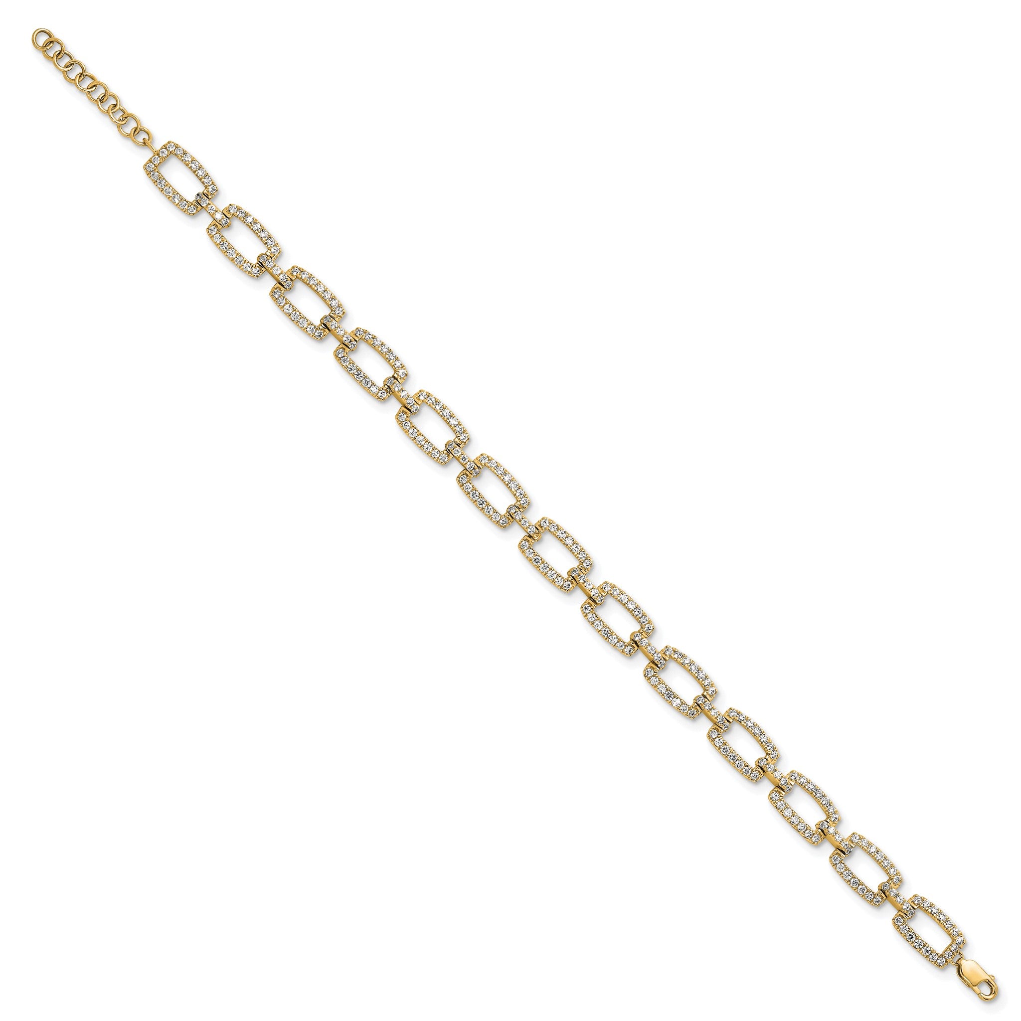 Lab-Grown Diamond Link Bracelet in 14K Yellow Gold (2 5/8 ct. tw.), 7 Inch Secondary image