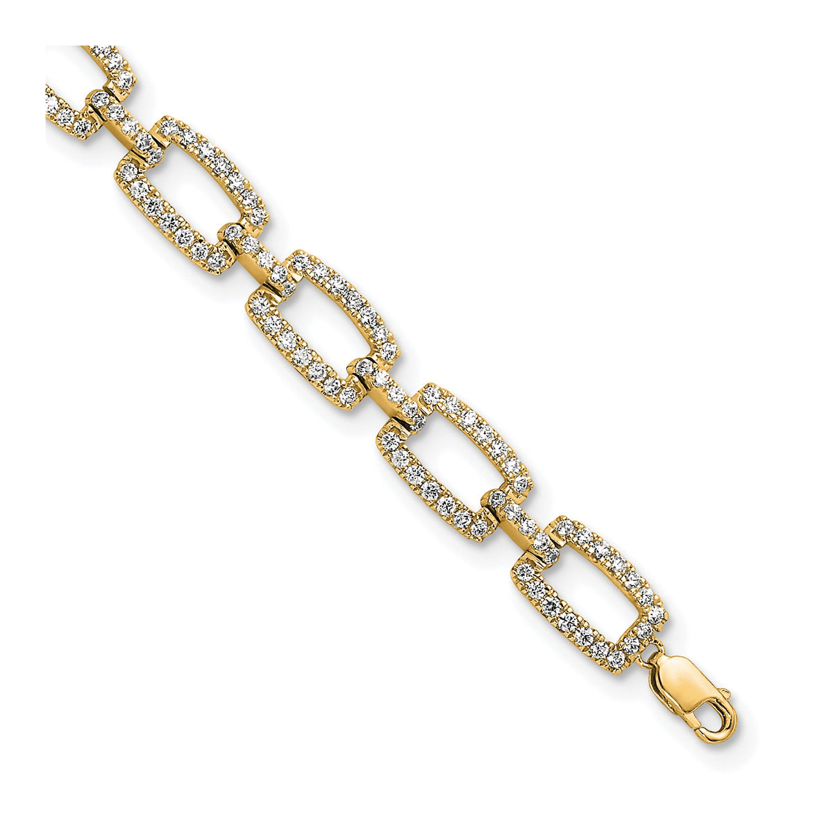 Lab-Grown Diamond Link Bracelet in 14K Yellow Gold (2 5/8 ct. tw.), 7 Inch - Sophia Jewelers Main image