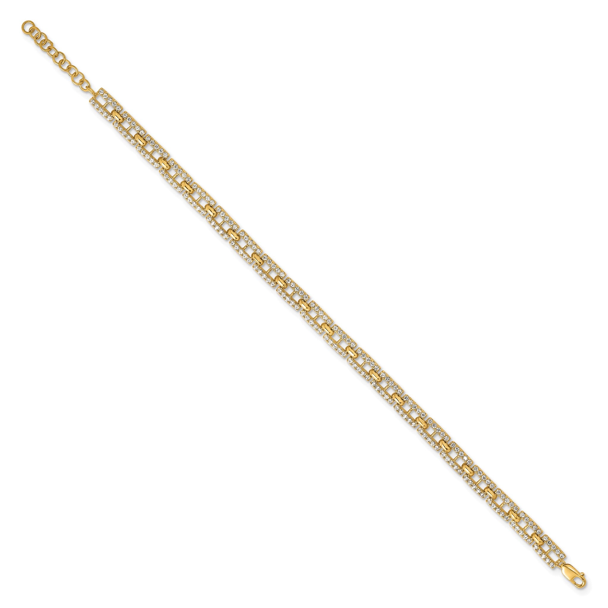 Lab-Grown Diamond Link Bracelet in 14K Yellow Gold (2 ct. tw.), 7 Inch Secondary image