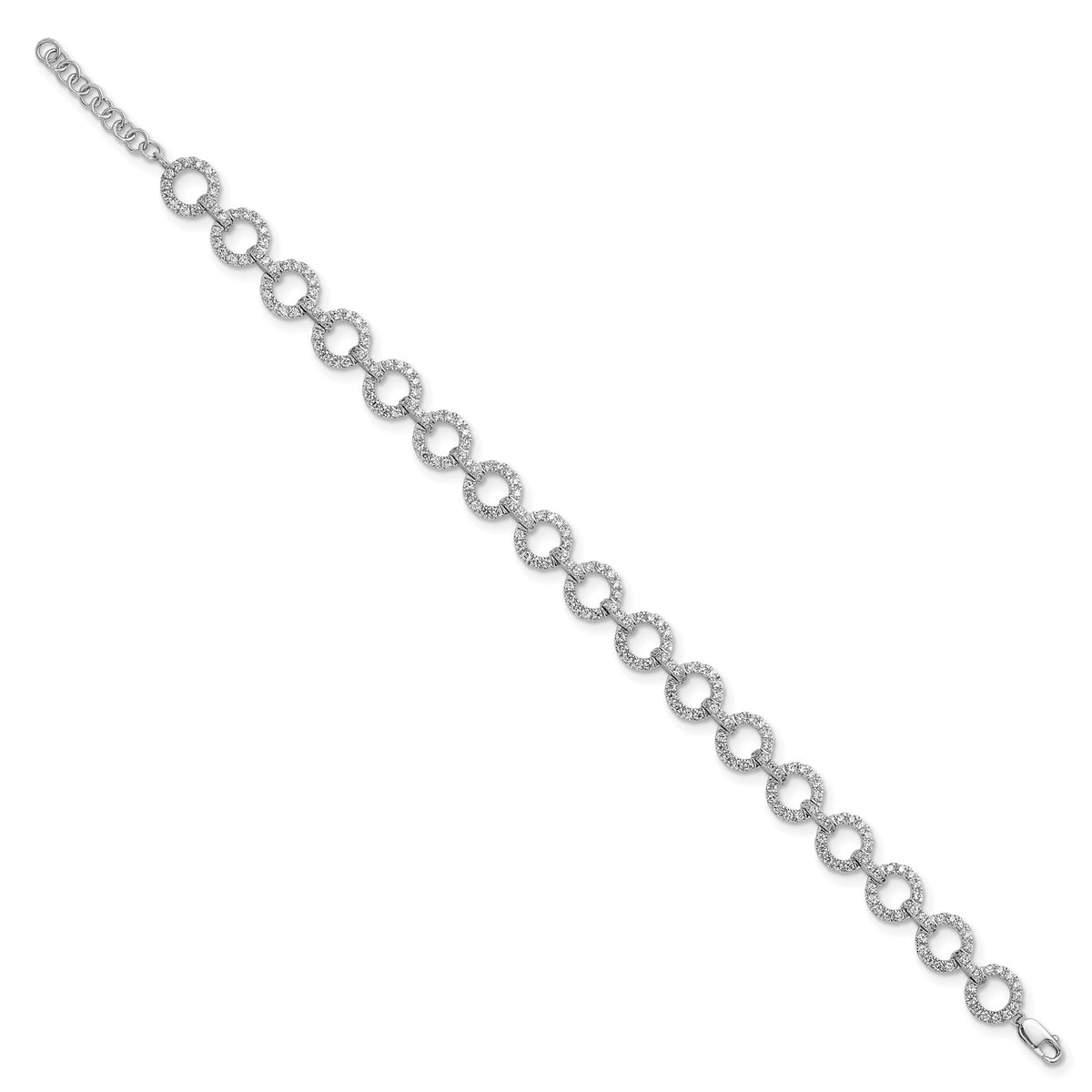 Lab-Grown Diamond Link Bracelet in 14K White Gold (2 7/8 ct. tw.), 7 Inch - Sophia Jewelers Main image