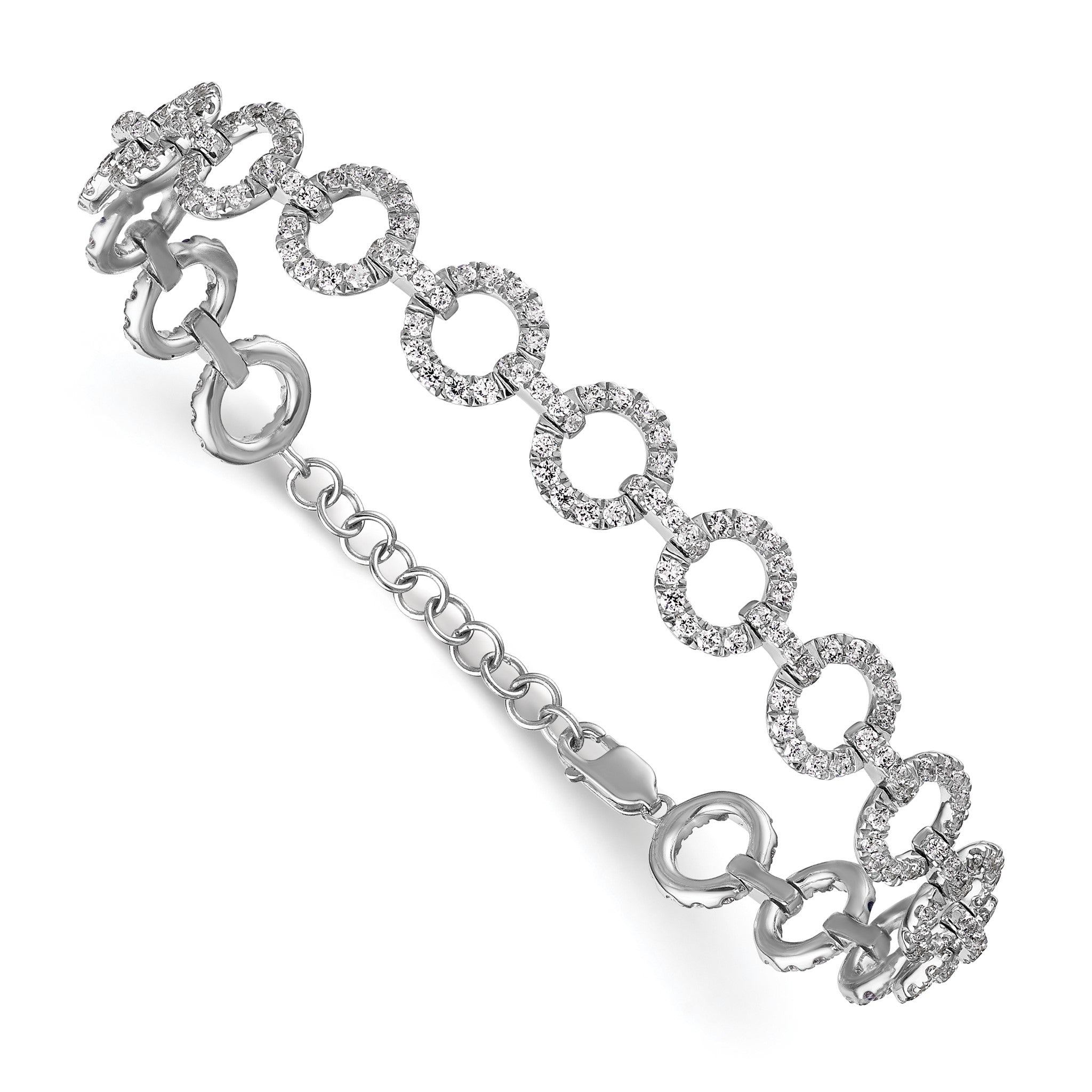 Lab-Grown Diamond Link Bracelet in 14K White Gold (2 7/8 ct. tw.), 7 Inch Secondary image