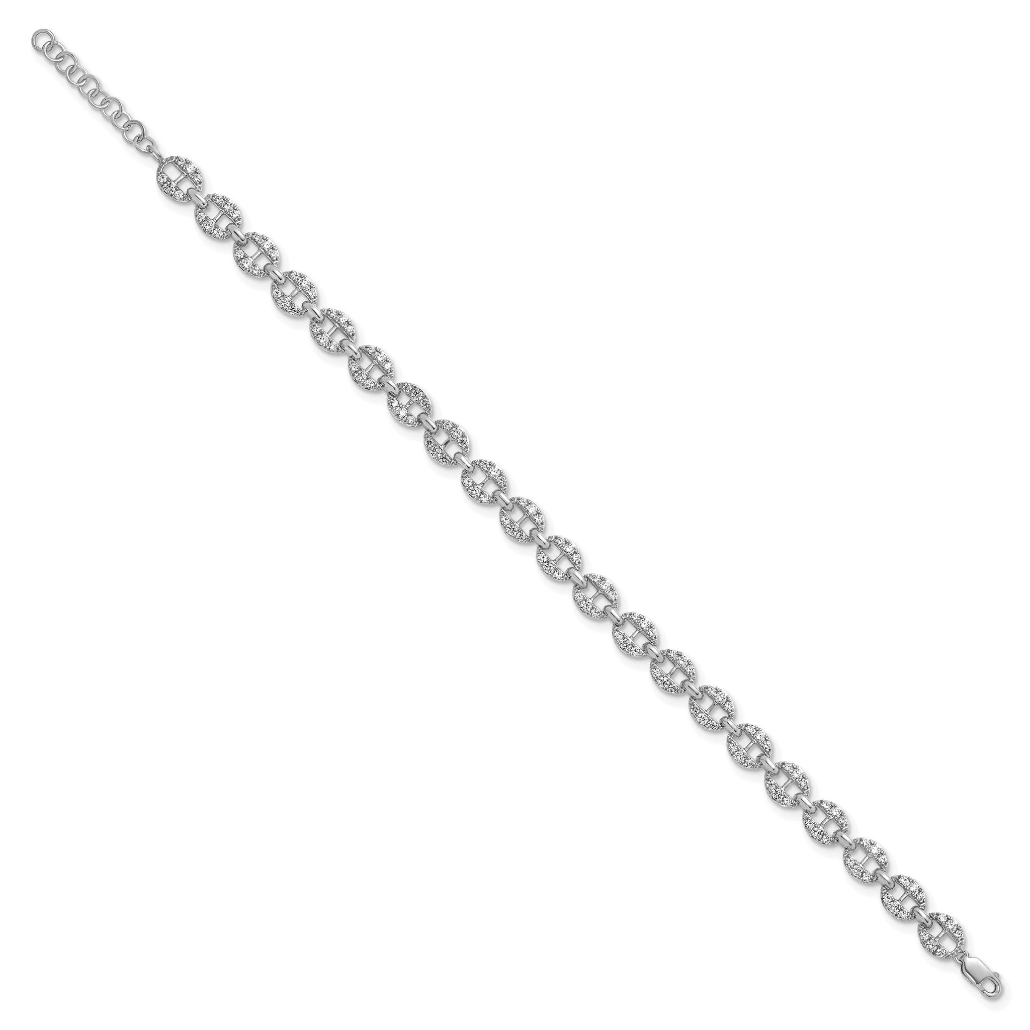 Lab-Grown Diamond Anchor Link Bracelet in 14K White Gold (1 7/8 ct. tw.), 7 Inch Secondary image